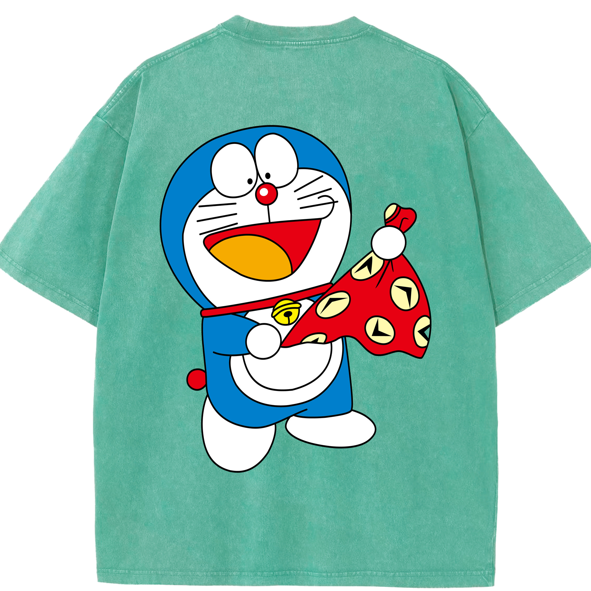 （画像用） ドラえもん Doraemon 綿100% ヴィンテージ風 半袖Tシャツ（背面プリント）